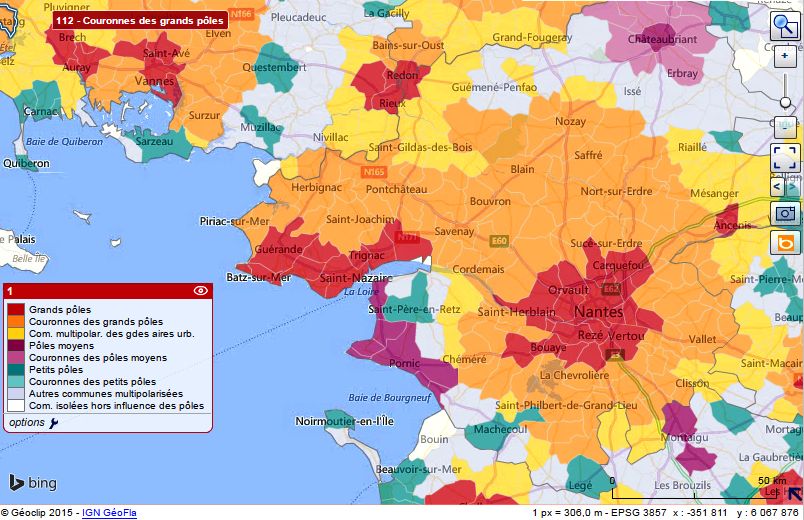 Types de communes dans le Nord-Loire nantais